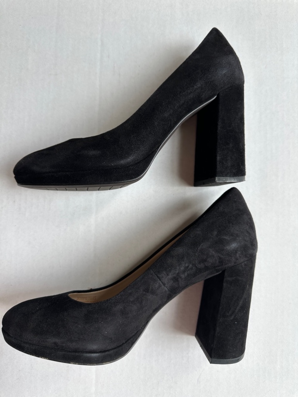 Cole Haan Black Suede Block Heel Dressy Classic Career Pumps Sz 8